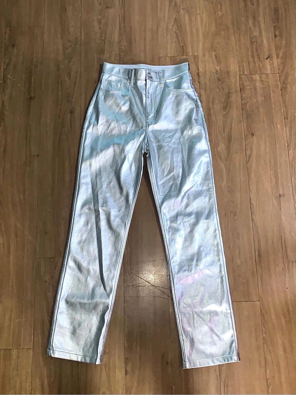 Abercrombie & Fitch The '90s Straight Ultra High Rise Silver Jeans Waist 27